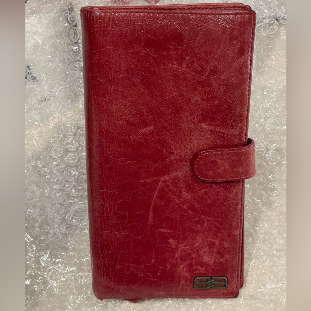 Balenciaga long Red leather wallet